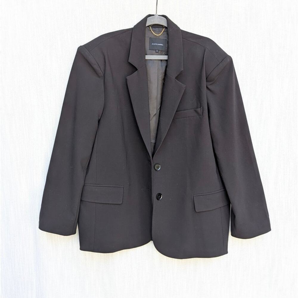 JLUXLABEL Core Standard Blazer Womens L Single-breasted Oversized Boyfriend - Picture 3 of 13